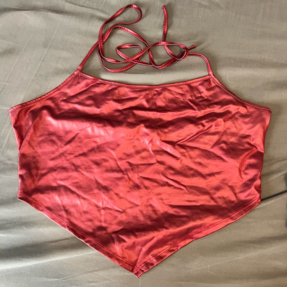 Pleather halter top
